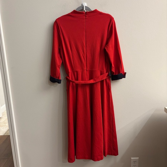 Boden Nerissa Ponte Midi Dress Red Navy size 12 - Picture 7 of 16
